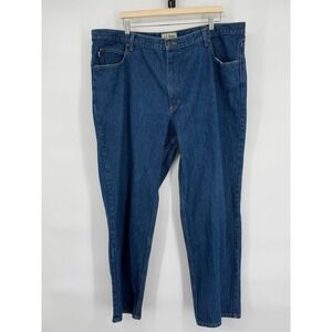 LLBean Classic Fit Blue Denim‎ Jeans 44x30 Cotton Mens Casual Straight Leg